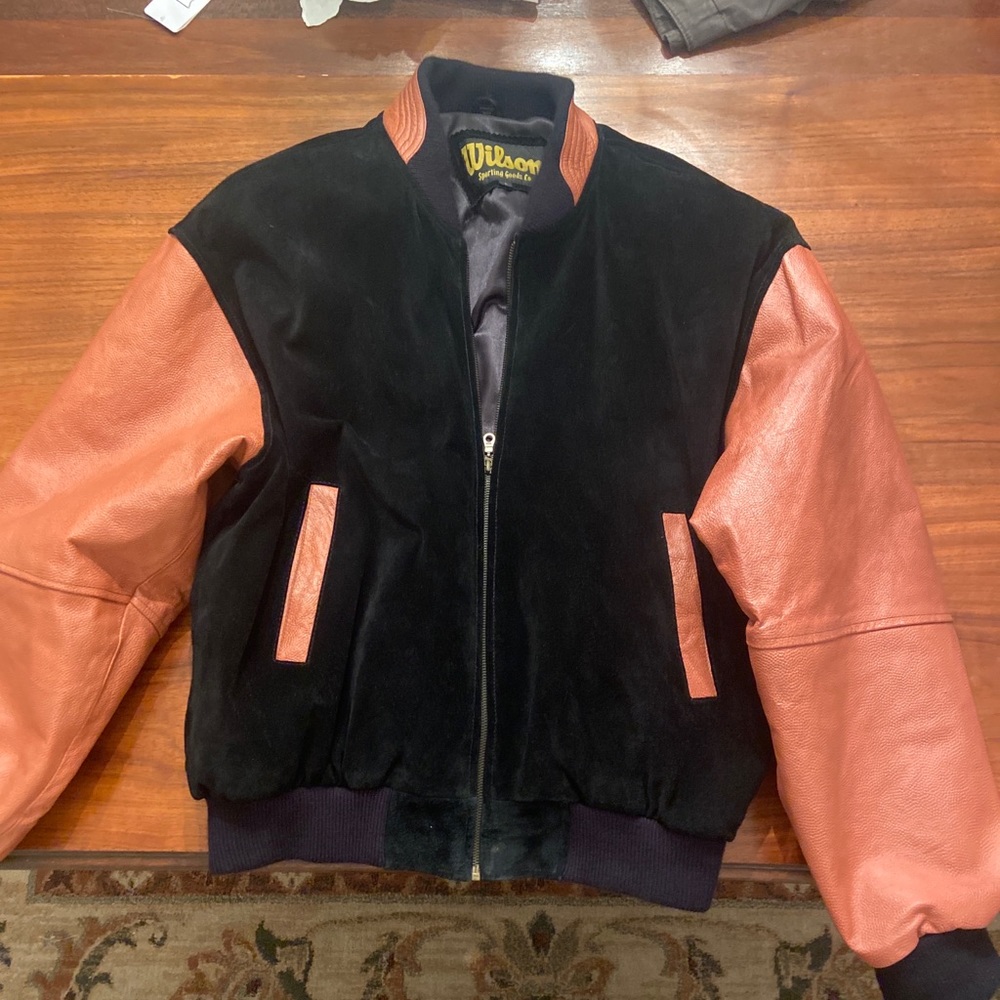 Vintage Wilson Football leather Letterman jacket.
